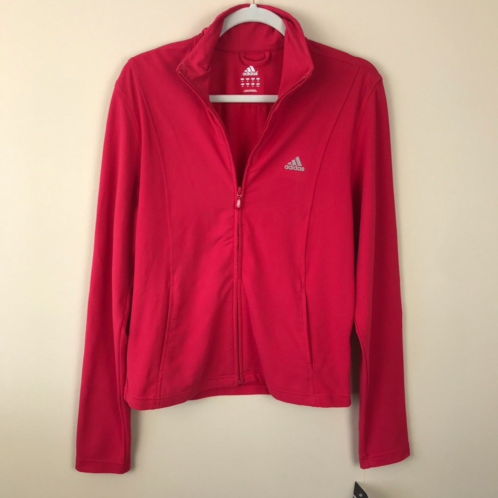 NWT Adidas Knit Zip Up in Tulip Pink Climalite